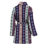 Southwestern Stripe Pattern Print Women's Bathrobe