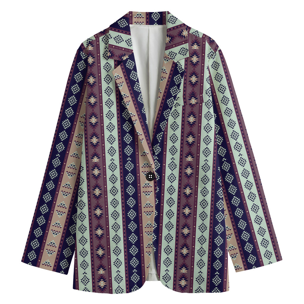 Southwestern Stripe Pattern Print Women's Blazer