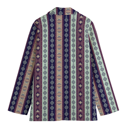 Southwestern Stripe Pattern Print Women's Blazer