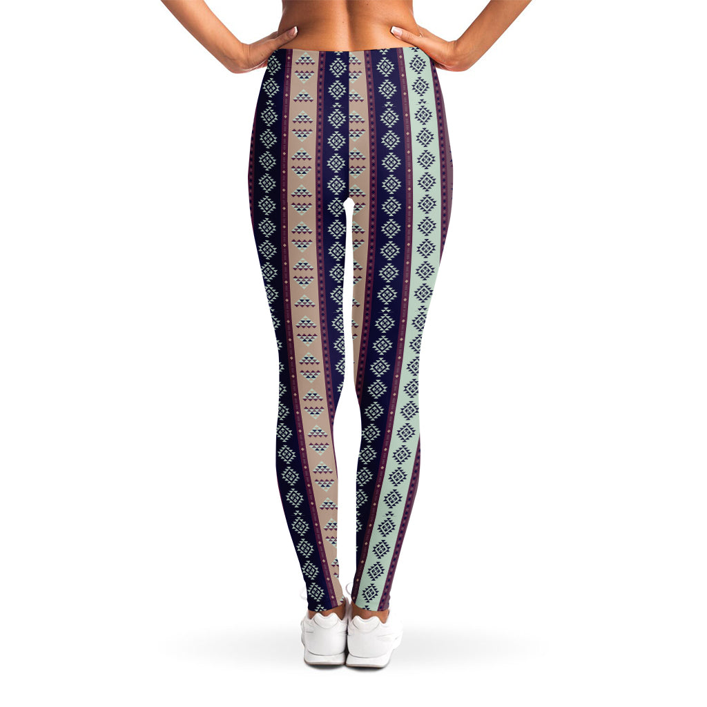 Southwestern Stripe Pattern Print Women's Leggings