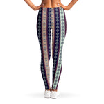 Southwestern Stripe Pattern Print Women's Leggings
