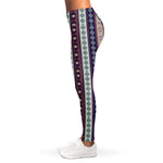 Southwestern Stripe Pattern Print Women's Leggings