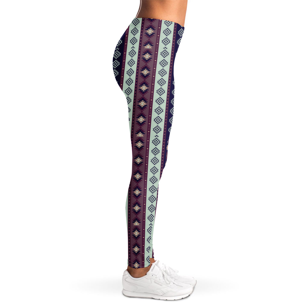 Southwestern Stripe Pattern Print Women's Leggings