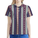 Southwestern Stripe Pattern Print Women's Polo Shirt