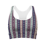 Southwestern Stripe Pattern Print Women's Sports Bra