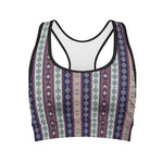 Southwestern Stripe Pattern Print Women's Sports Bra