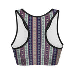 Southwestern Stripe Pattern Print Women's Sports Bra