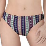 Southwestern Stripe Pattern Print Women's Thong