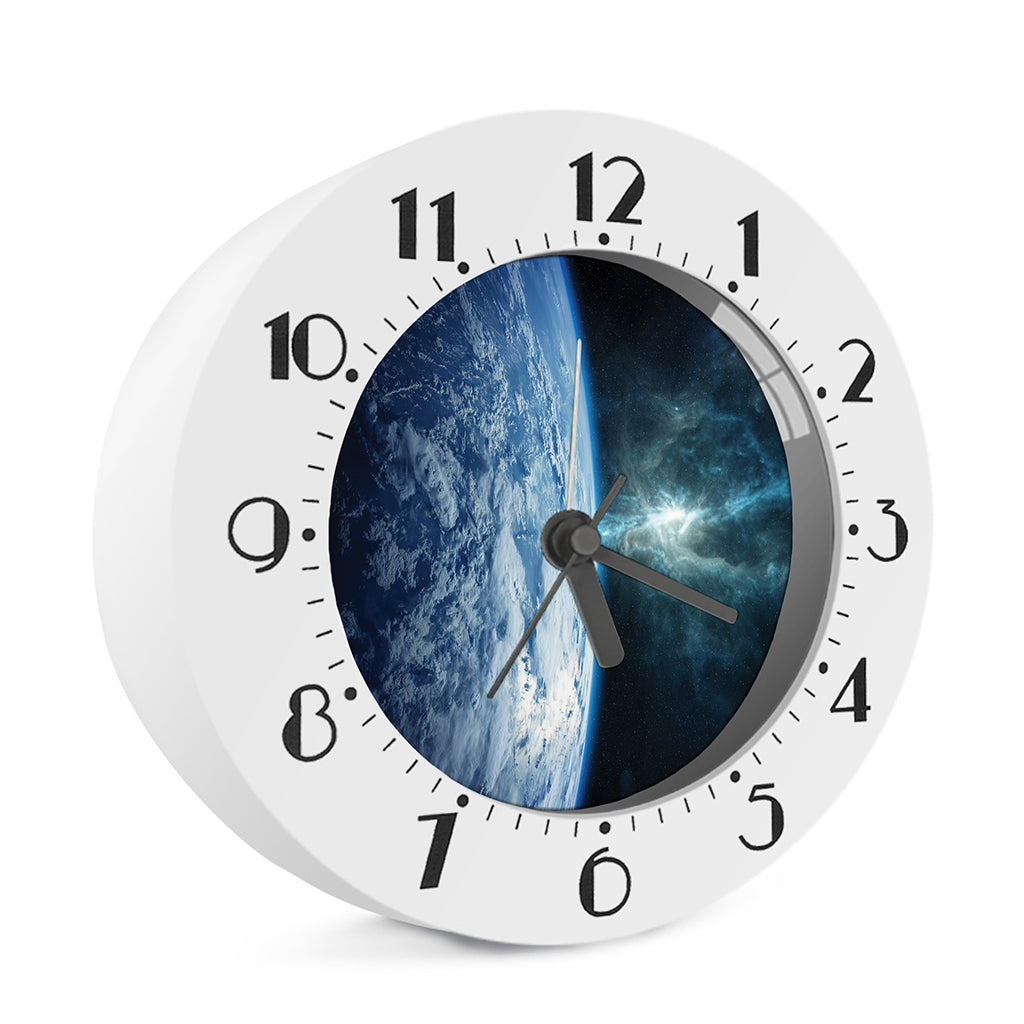 Space And Earth Print Alarm Clock