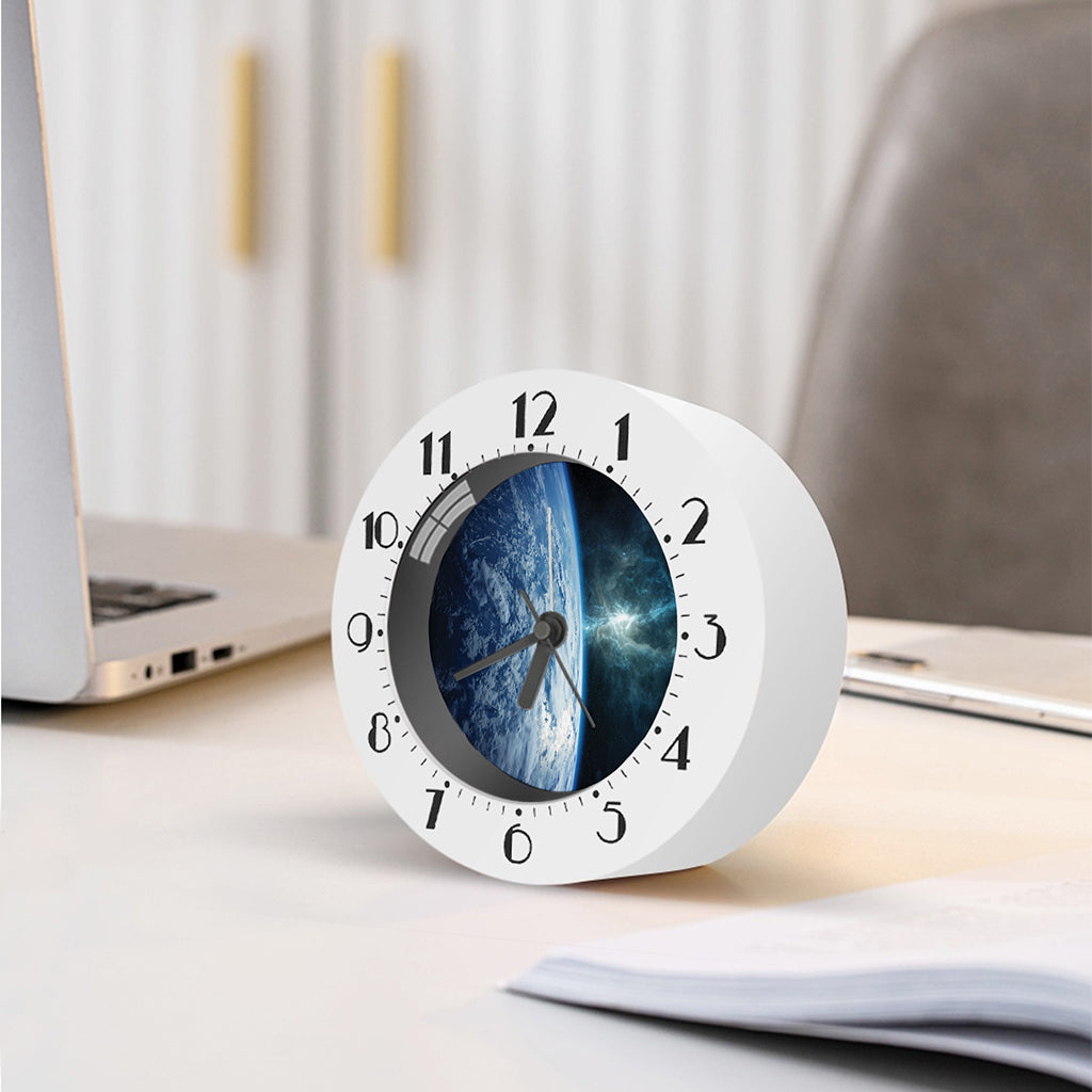 Space And Earth Print Alarm Clock