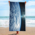 Space And Earth Print Beach Towel