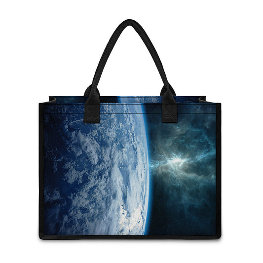 Space And Earth Print Canvas Tote Bag