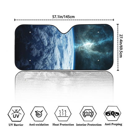 Space And Earth Print Car Windshield Sun Shade
