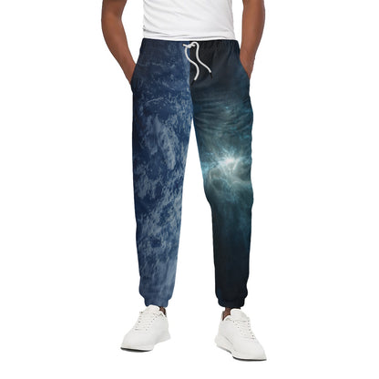 Space And Earth Print Cotton Pants