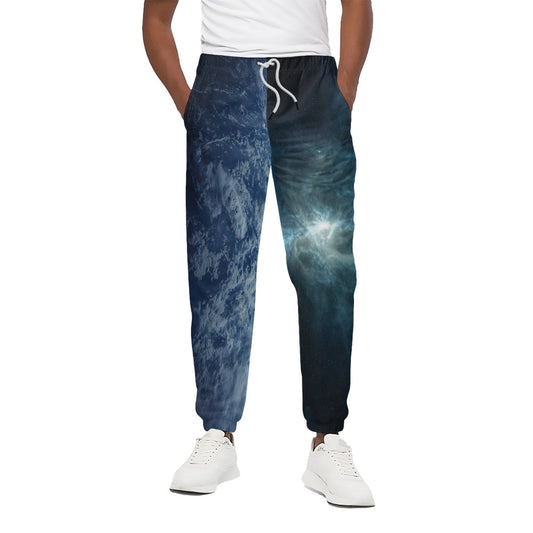 Space And Earth Print Cotton Pants