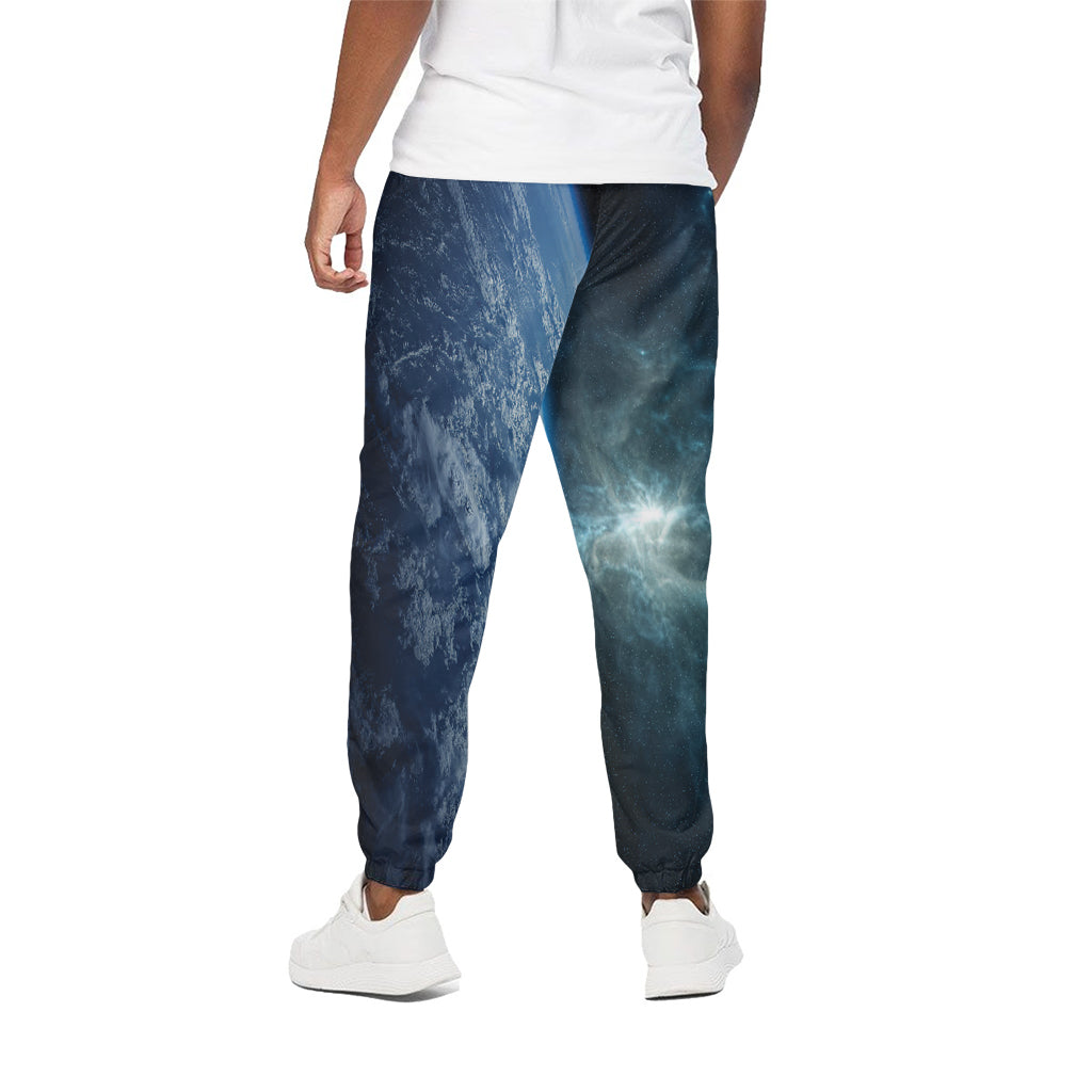 Space And Earth Print Cotton Pants