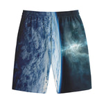 Space And Earth Print Cotton Shorts