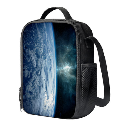 Space And Earth Print Crossbody Lunch Bag