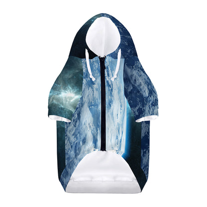 Space And Earth Print Dog Zip Up Hoodie