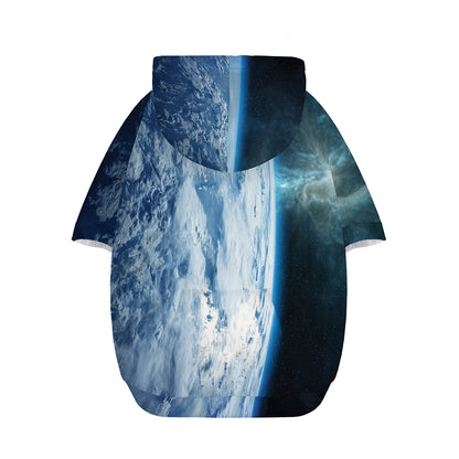 Space And Earth Print Dog Zip Up Hoodie