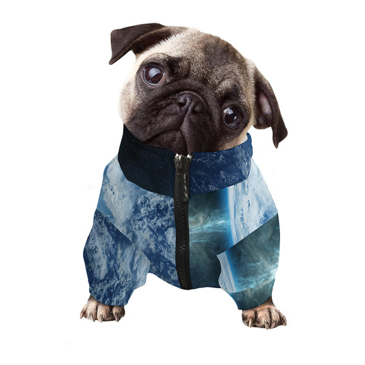 Space And Earth Print Dog Zip Up Jacket