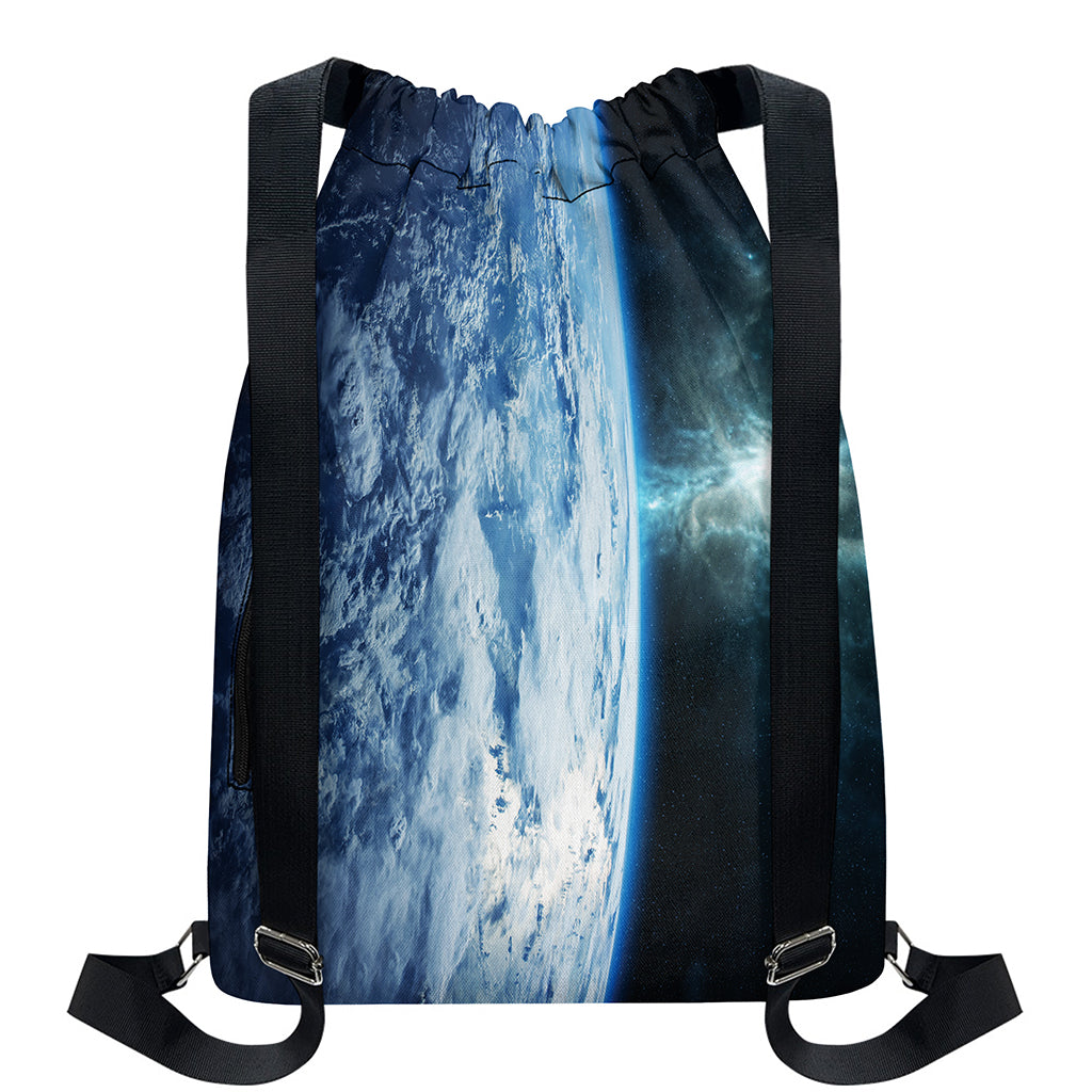 Space And Earth Print Drawstring Backpack