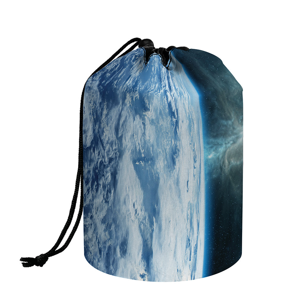 Space And Earth Print Drawstring Makeup Bag