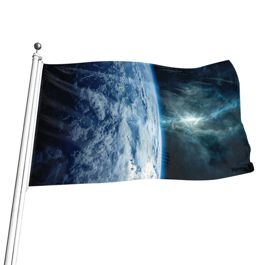 Space And Earth Print Flag
