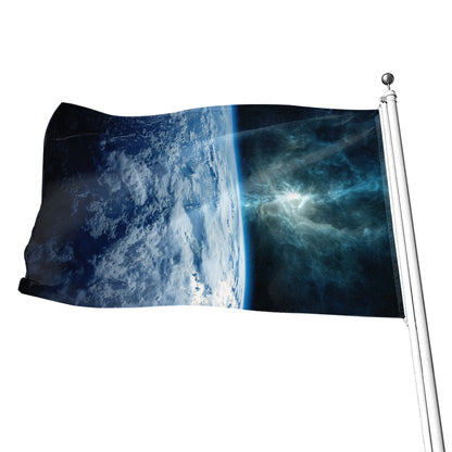Space And Earth Print Flag