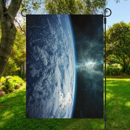 Space And Earth Print Garden Flag