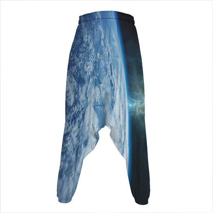 Space And Earth Print Hammer Pants