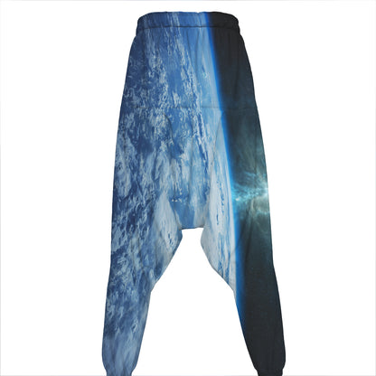 Space And Earth Print Hammer Pants