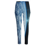 Space And Earth Print High-Waisted Pocket Leggings