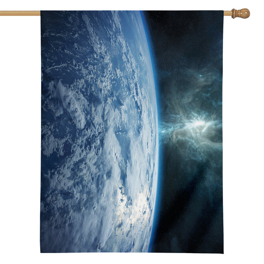 Space And Earth Print House Flag