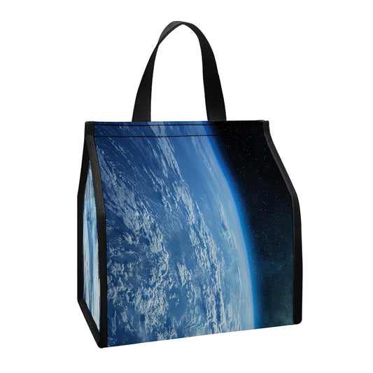 Space And Earth Print Insulated Lunch Tote