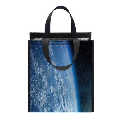 Space And Earth Print Insulated Lunch Tote