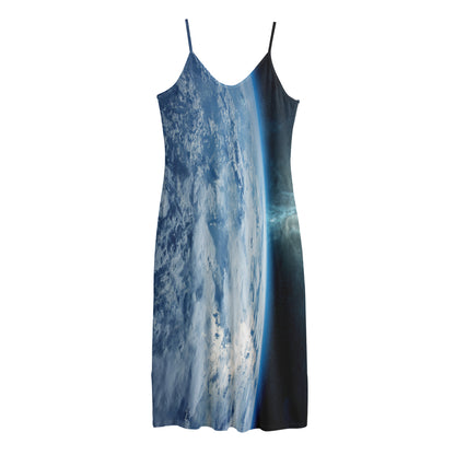 Space And Earth Print Jersey Midi Cami Dress