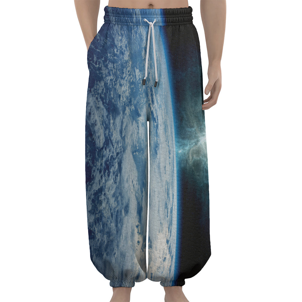 Space And Earth Print Lantern Pants