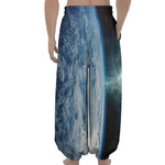 Space And Earth Print Lantern Pants