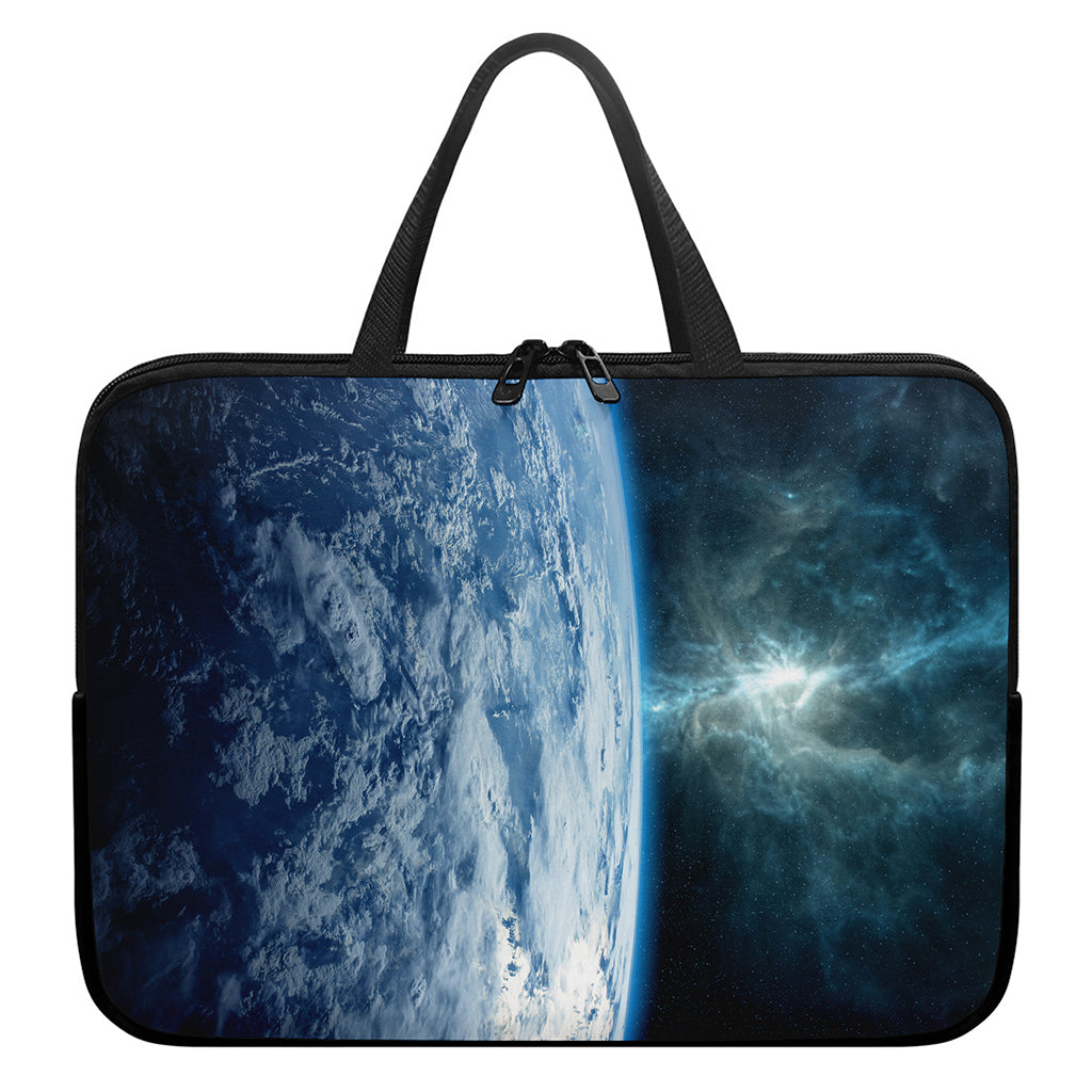 Space And Earth Print Laptop Sleeve With Handle