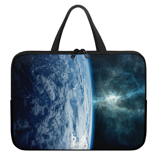 Space And Earth Print Laptop Sleeve With Handle