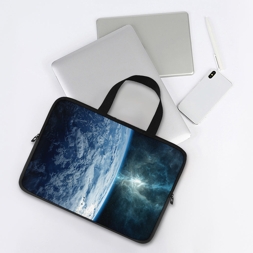 Space And Earth Print Laptop Sleeve With Handle