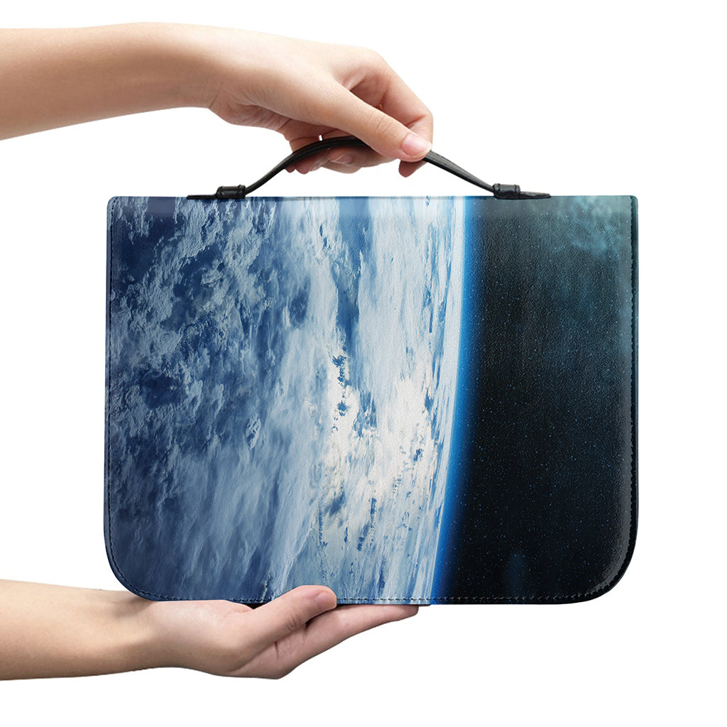 Space And Earth Print Leather Bible Cover