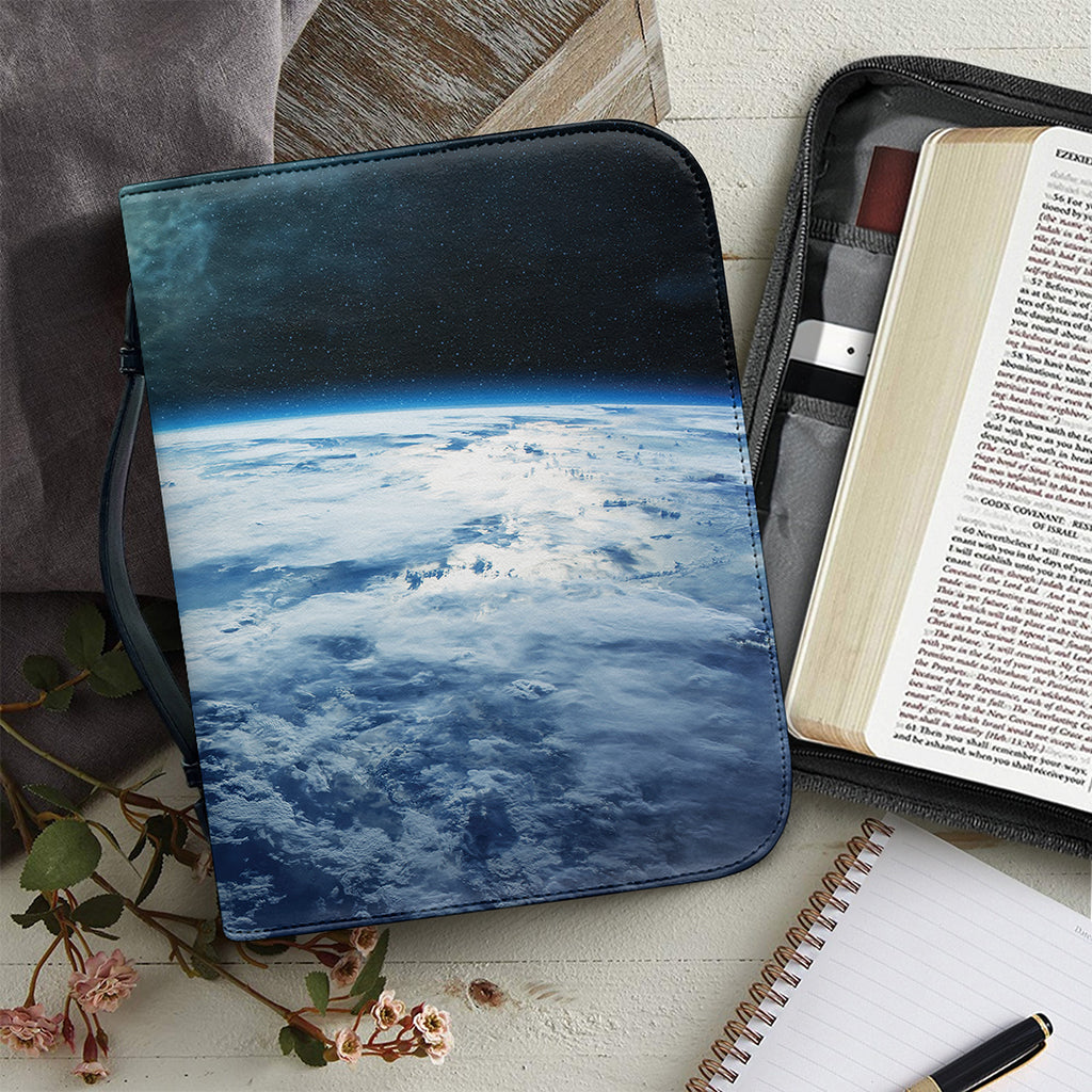 Space And Earth Print Leather Bible Cover