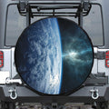 Space And Earth Print Leather Spare Tire Cover