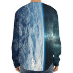 Space And Earth Print Long Sleeve Baseball Jersey
