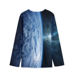 Space And Earth Print Long Sleeve Short Coat