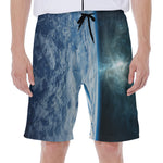 Space And Earth Print Men's Beach Shorts
