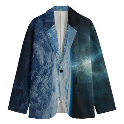 Space And Earth Print Men's Blazer