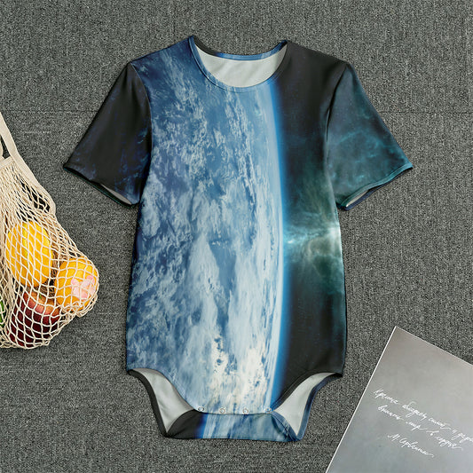 Space And Earth Print Men's Bodysuit
